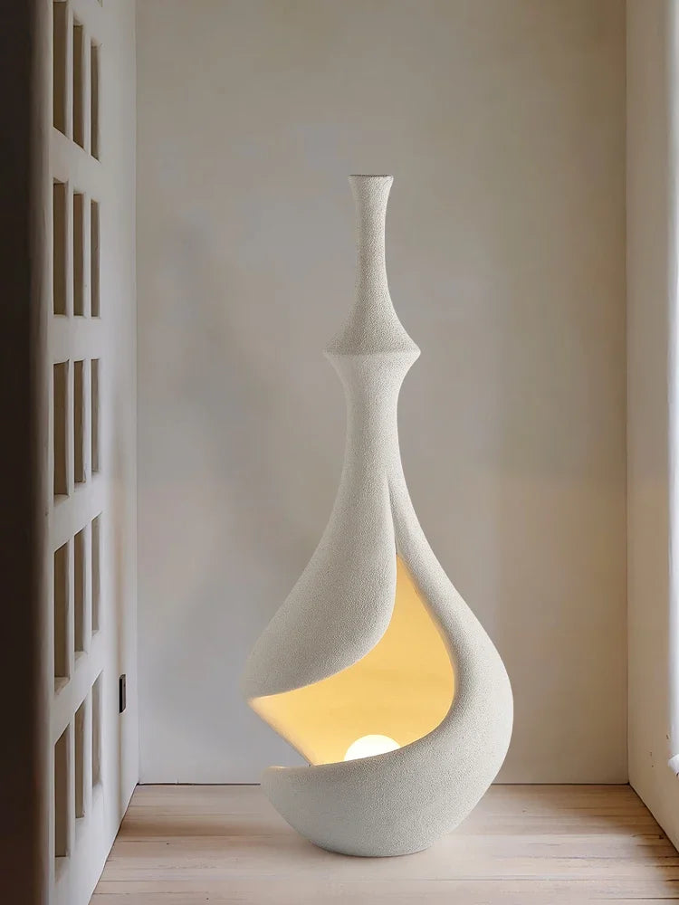 Rice Paper Floor Lamp – Wabi-Sabi Japanese for Living Room, Bedroom, Reading Corner | Ilyra Orbit by Evenlyr
