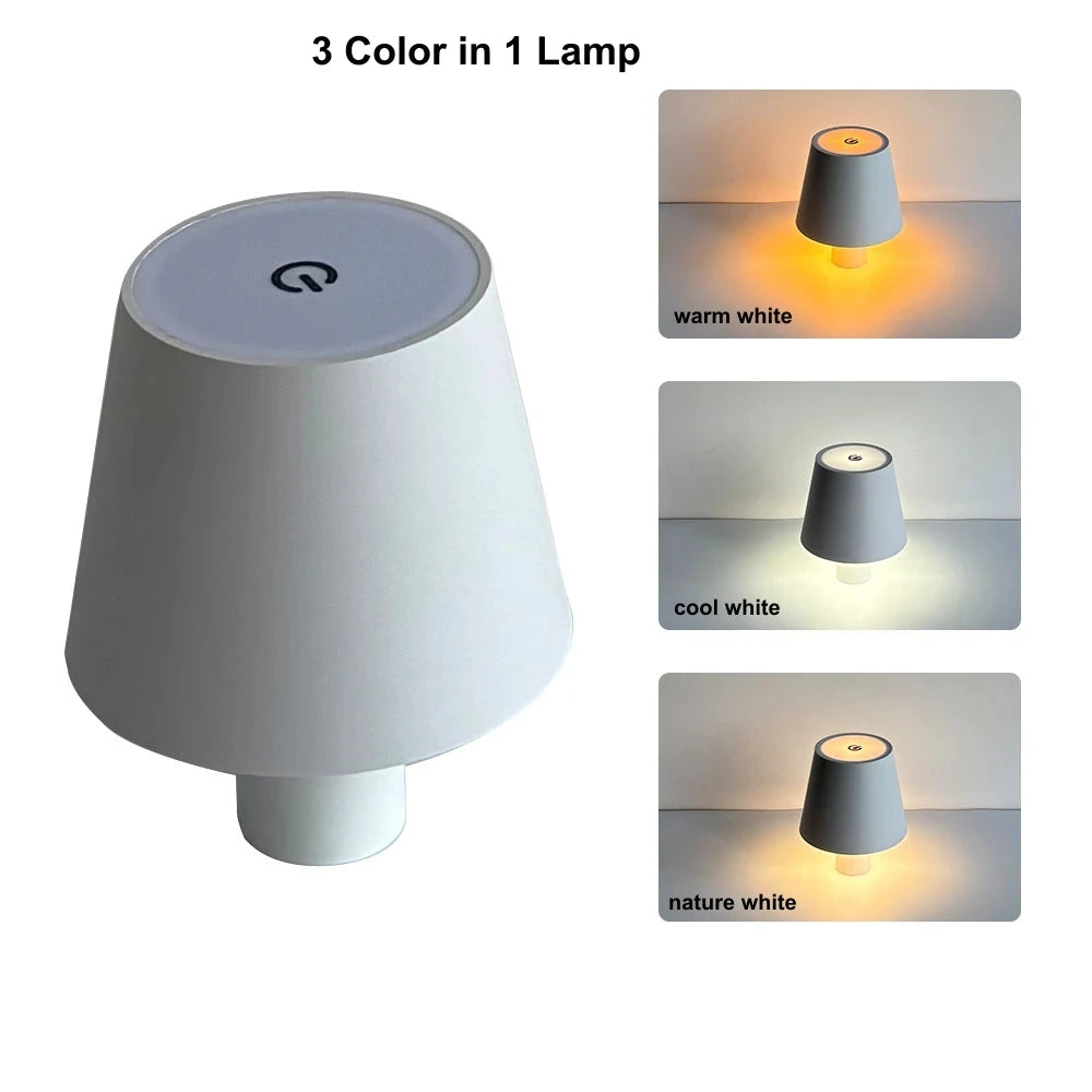 Designer Table Lamp – Nordic Modern Cordless Rechargeable for Bedside, Restaurant Table, Hotel Room | Evanthe Column by Evenlyr