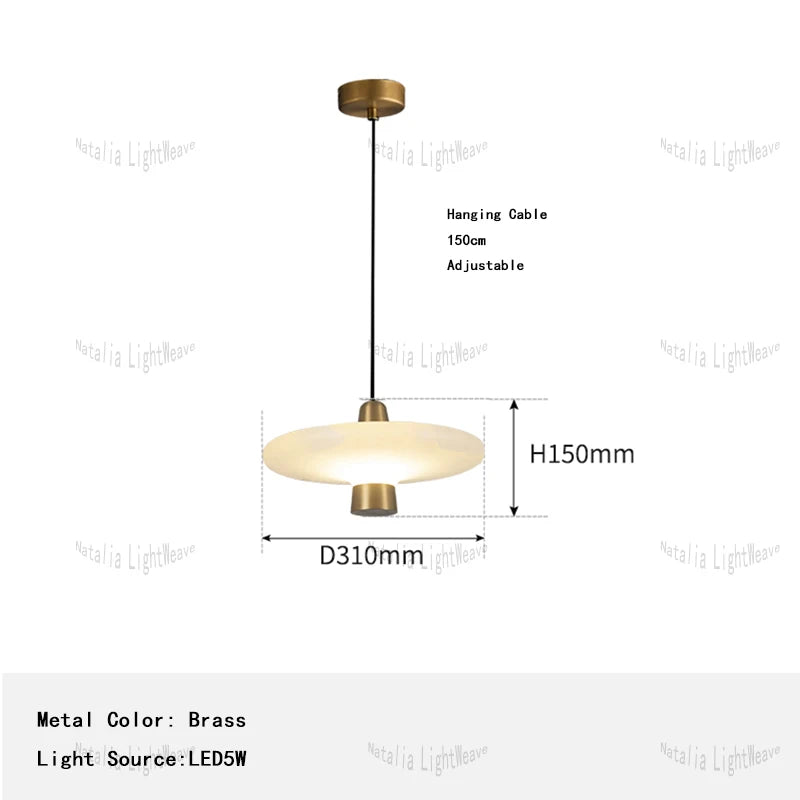 Zorin Halo Alabaster Pendant Light – product view 9
