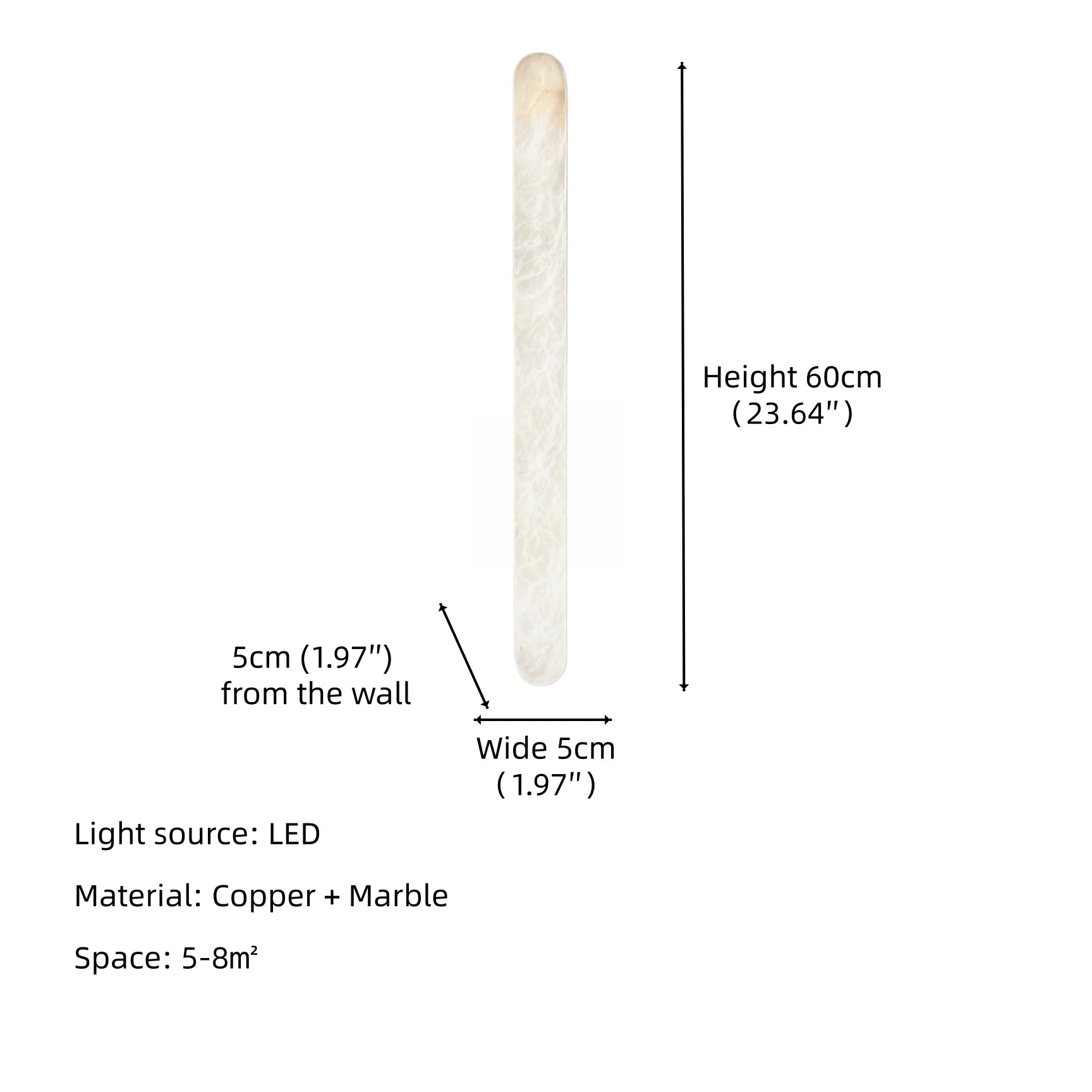 Marble & Brass Wall Sconce – Modern for Bathroom, Bedroom & Bedside, Living Room | Calista Arc by Evenlyr