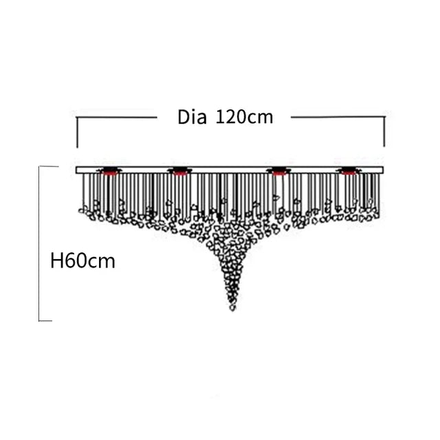 Crystal Linear Chandelier – Modern LED Linear for Hallway & Entryway, Living Room | Maris Dome by Evenlyr