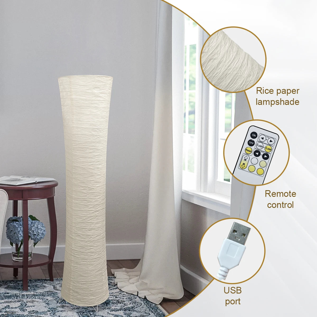 Ayla Orbit Paper Floor Lamp – Adjustable – product detail 6