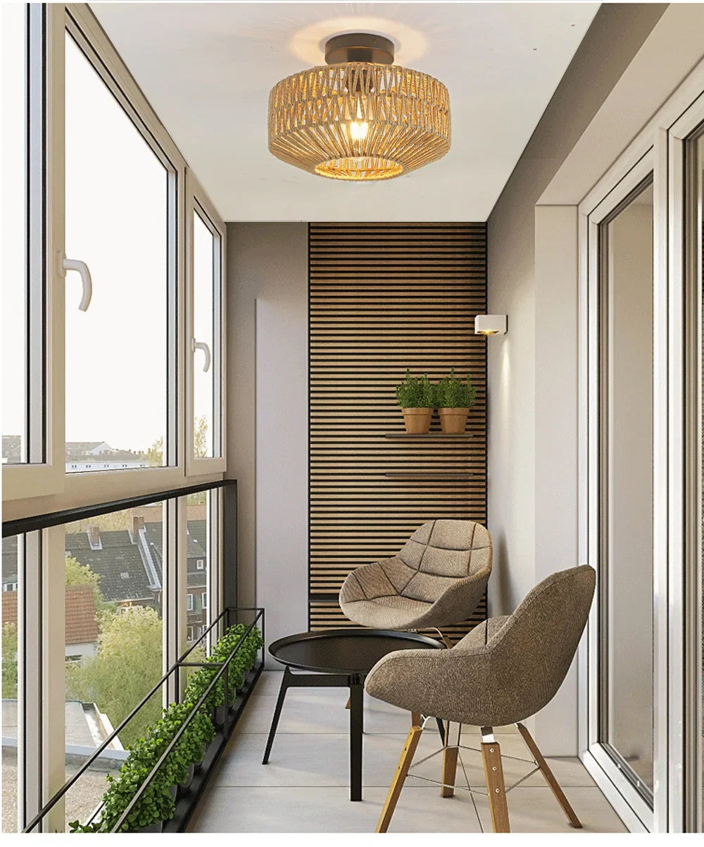 Rattan Chandelier – European Classic for Living Room, Bedroom, Dining Room | Sorella Orbit by Evenlyr