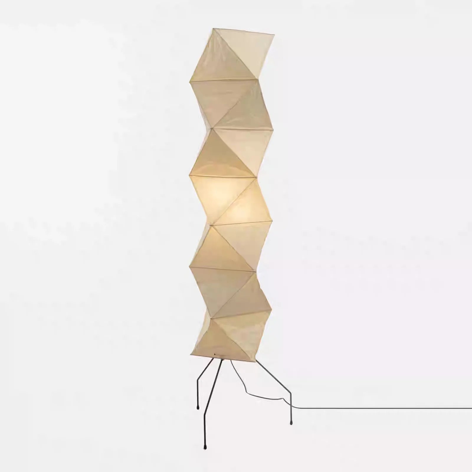 Rice Paper Floor Lamp – Wabi-Sabi Japanese for Living Room, Bedroom, Reading Corner | Mirelle Cascade by Evenlyr