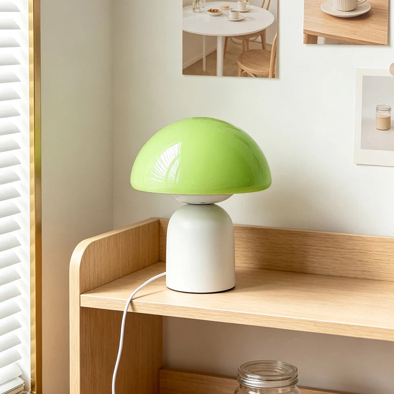 Marble & Murano-Style Glass Table Lamp – Modern Minimalist Dimmable LED for Bedside, Desk & Office, Restaurant Table | Liora Column by Evenlyr