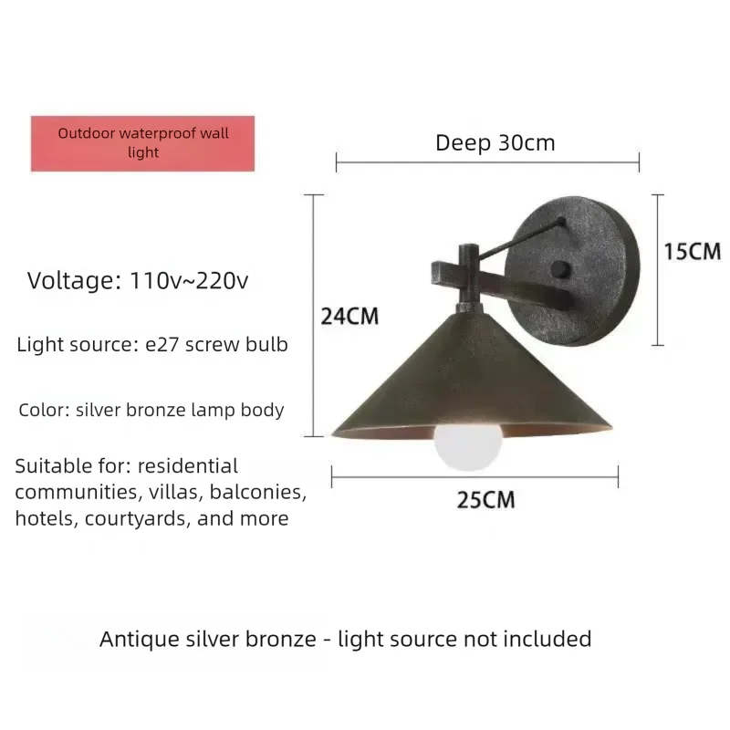 Liora Vintage Outdoor Wall Light for Exterior Wall – Industrial – detail view 9