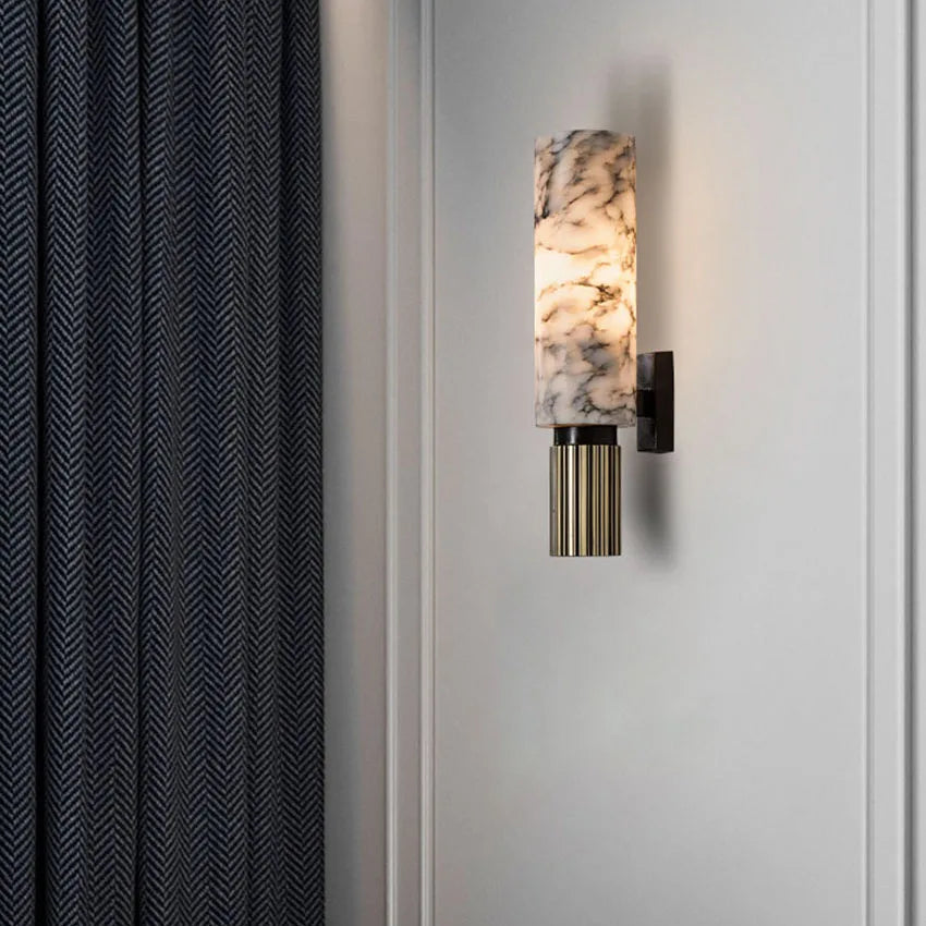 Fiora Veil Cylinder Alabaster Wall Sconce – product view 6