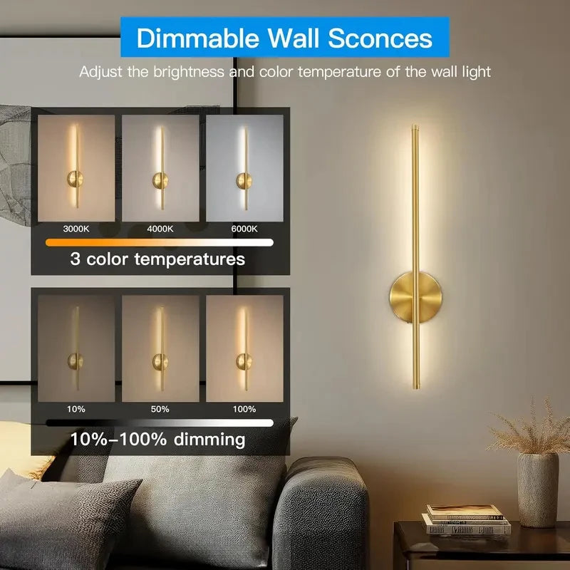 Belluno Rechargeable Modern Wall Sconce for Bedroom – Dimmable