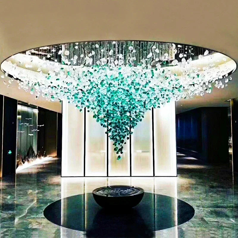 Crystal Linear Chandelier – Modern LED Linear for Hallway & Entryway, Living Room | Maris Dome by Evenlyr