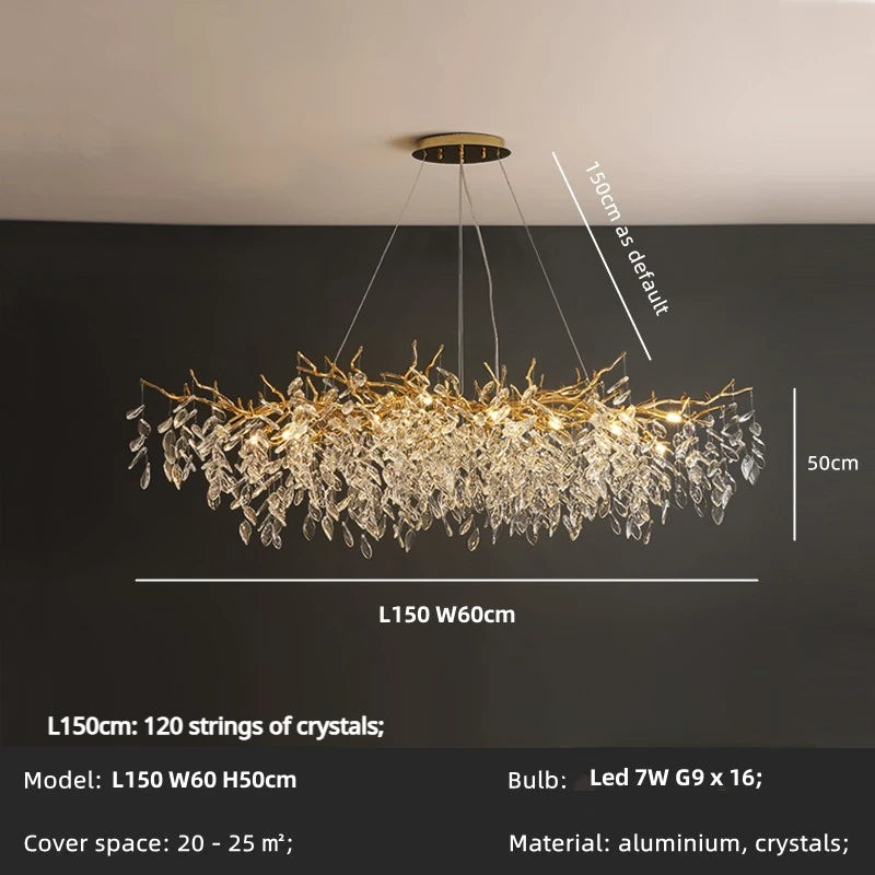 Hesper Arc Branch Crystal Pendant Light – product view 12