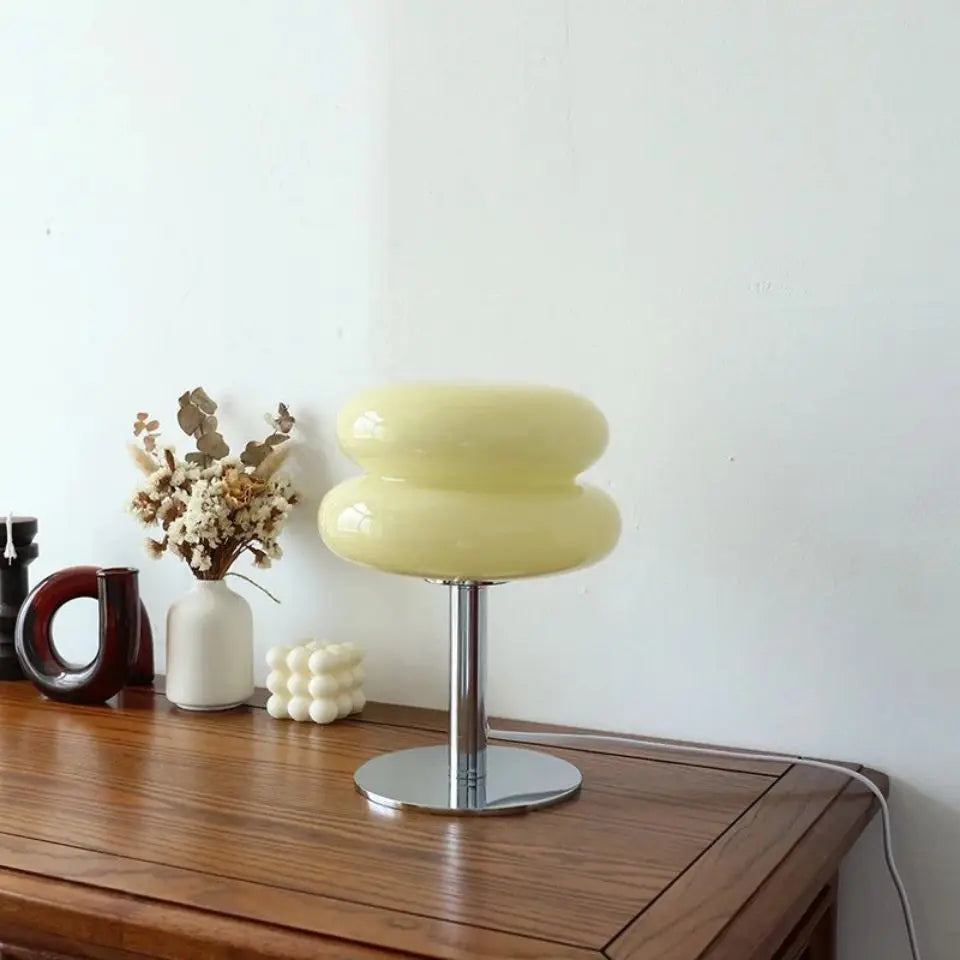 Ceramic & Glass Table Lamp – Nordic Modern Dimmable LED for Bedside, Desk & Office, Restaurant Table | Ilyra Petal by Evenlyr