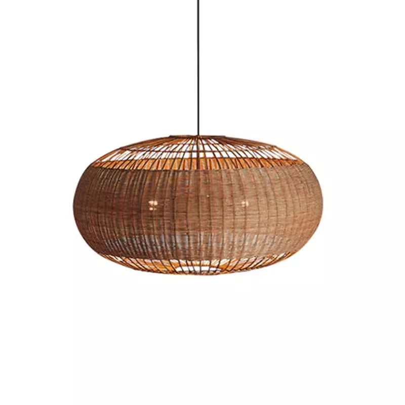 Rattan & Wood Chandelier – Wabi-Sabi Japanese for Dining Room, Living Room, Bedroom | Evanthe Petal by Evenlyr