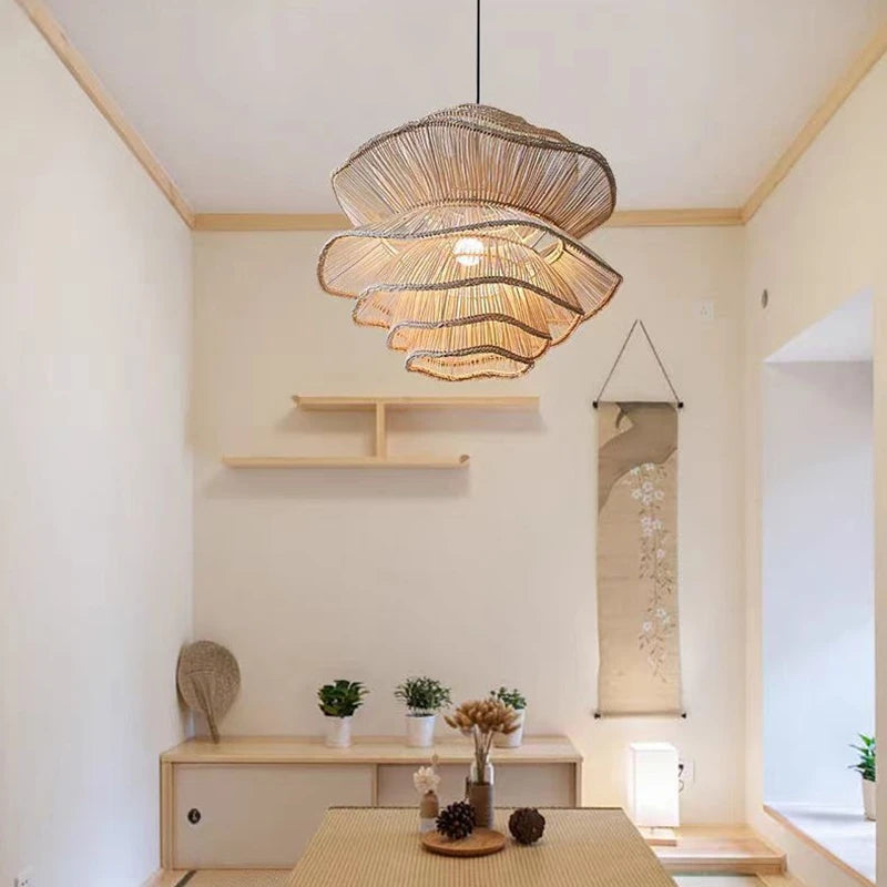 Wabi-Sabi Wood Orb Chandelier – detail view 3