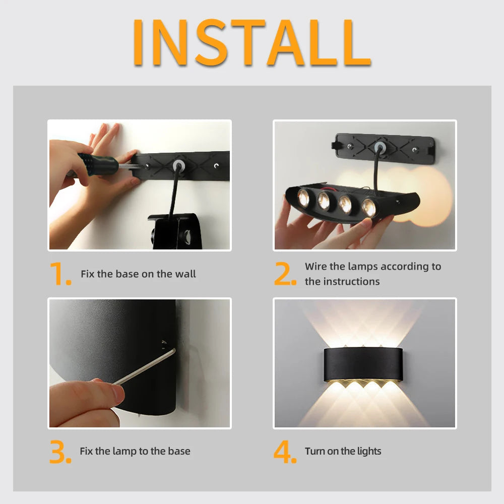 Orlena Outdoor Facade Wall Light for Veranda Stairs