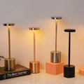 Metal Table Lamp – Modern Minimalist Cordless Rechargeable for Bedside, Restaurant Table, Desk & Office | Solenne Column by Evenlyr