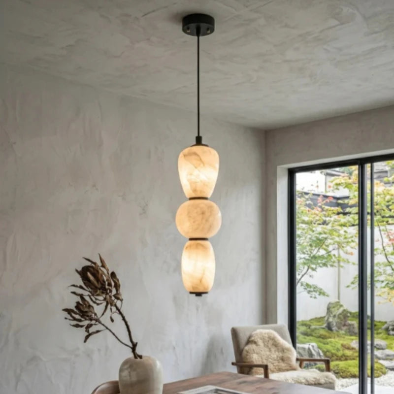 Valenne Halo Sculptural Alabaster Pendant Light – product view 4