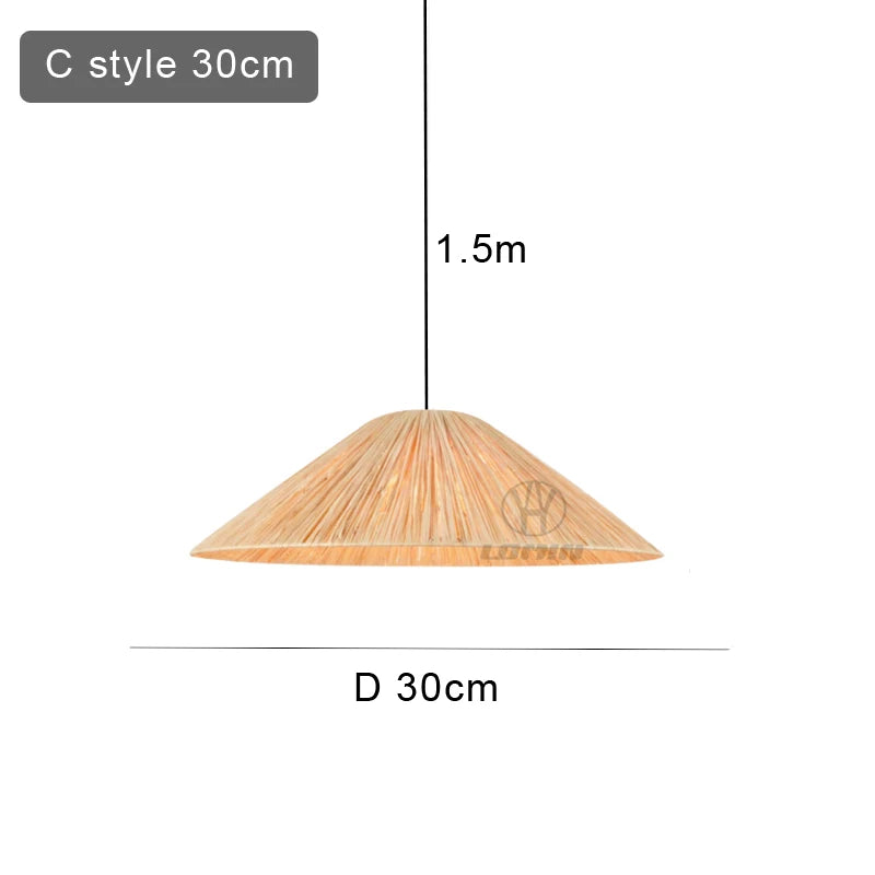 Rattan Pendant Light – Wabi-Sabi Japanese for Restaurant, Bedroom, Hotel | Thalia Orbit by Evenlyr