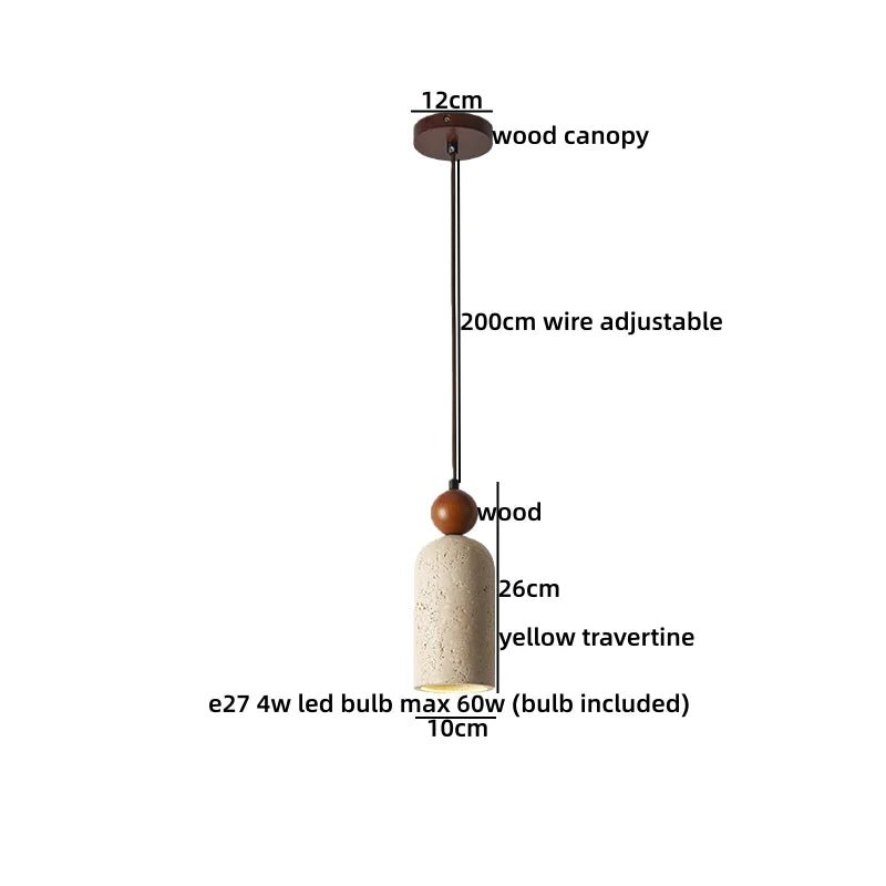 Galen Veil Travertine Pendant Light – product view 18