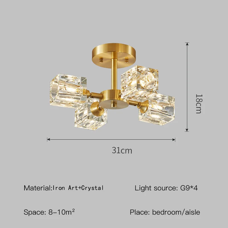 Ilaria Flush Mount Crystal Chandelier for Dining Room – Luxury – detail view 7
