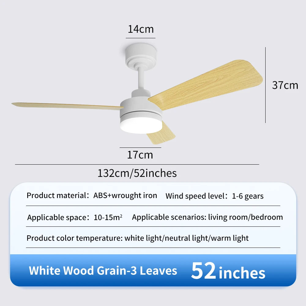 Orlena 40/52-Inch Black Ceiling Fan with Light – Remote Control