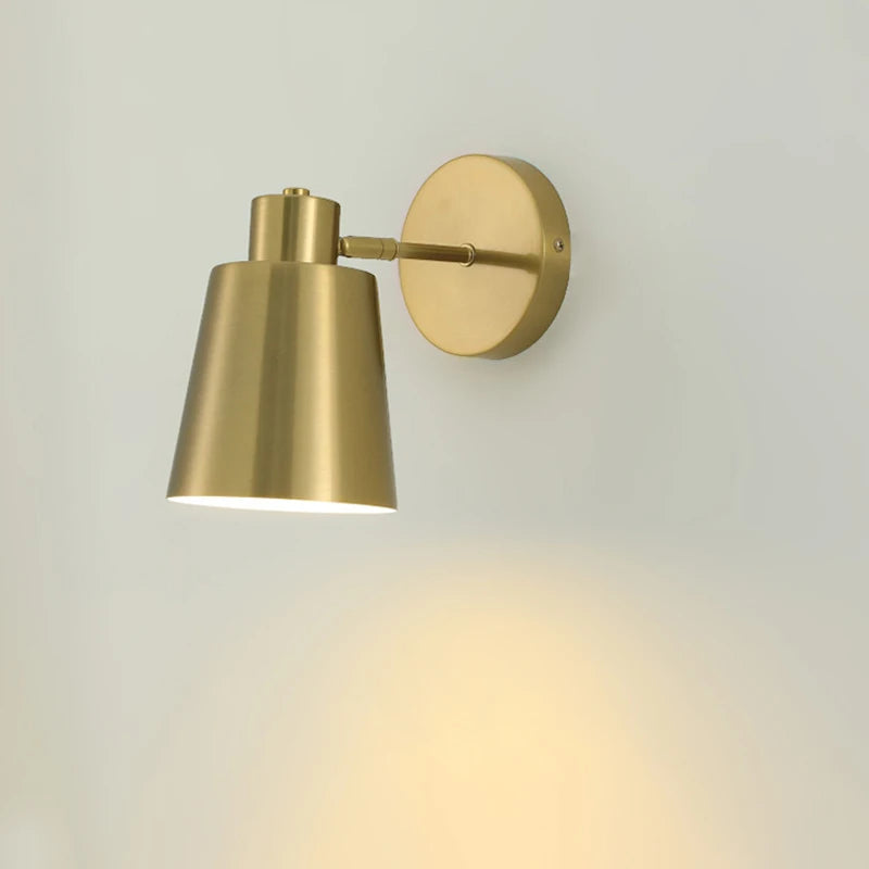 Vintage Adjustable Wall Mounted Sconce Bedside Lamp for Bedroom Study Decoration Led Interior Wall Lighting Fixtures Black Brass