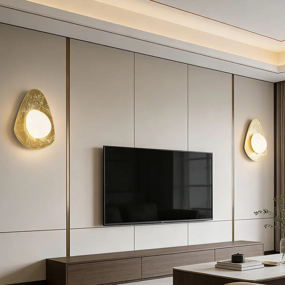 Marble & Copper Wall Sconce – Modern Minimalist for Bedroom, Living Room, Hotel | Solenne Beam by Evenlyr
