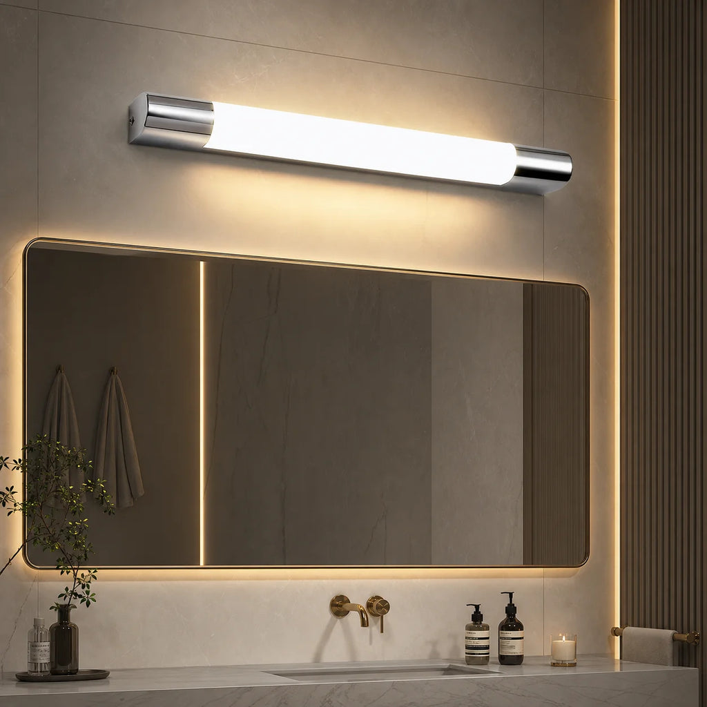 Orlena Adjustable LED Bathroom Mirror Light for Vanity Area – Stainless Steel