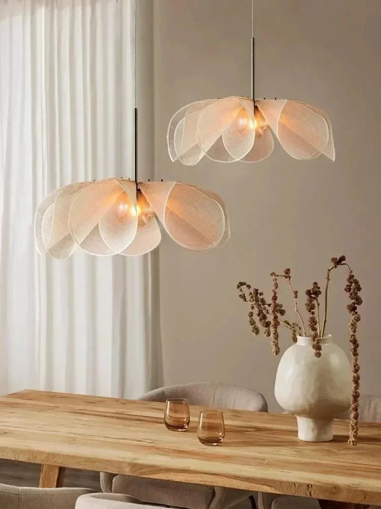 Fabric Chandelier – Wabi-Sabi Modern for Living Room, Bedroom & Bedside | Noemi Orbit by Evenlyr
