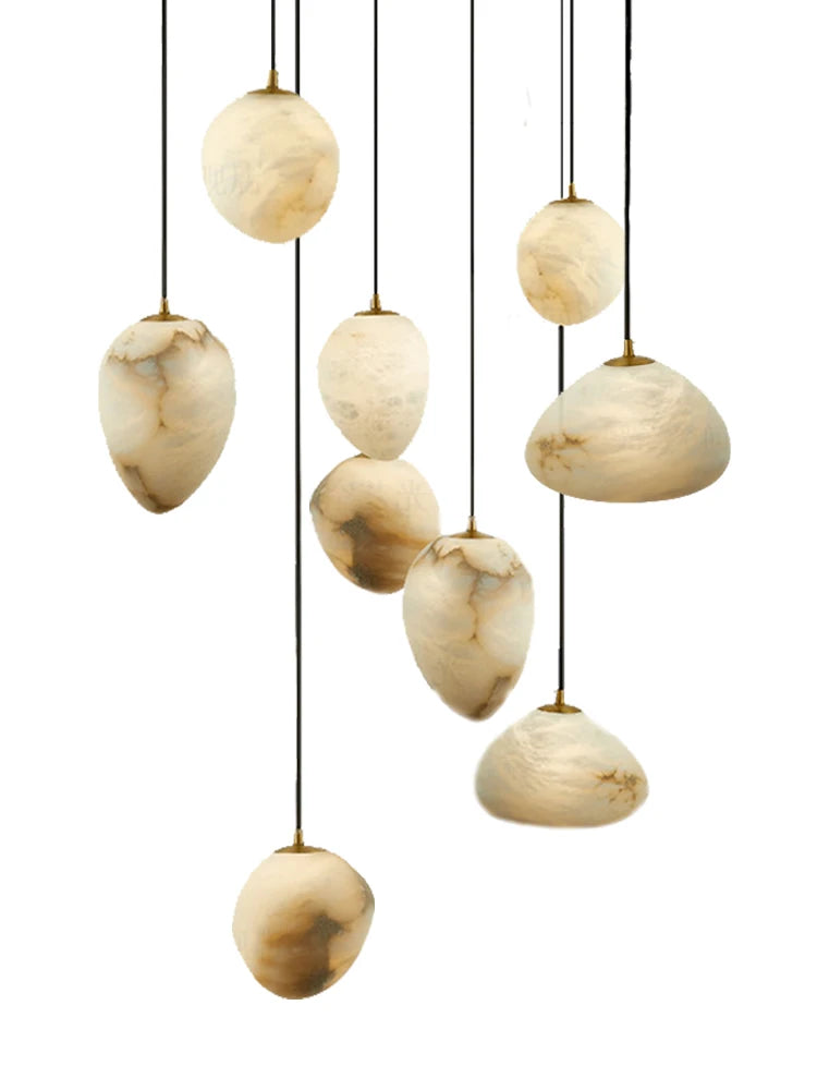 Quilla Halo Dimmable Alabaster Pendant Light – product view 6