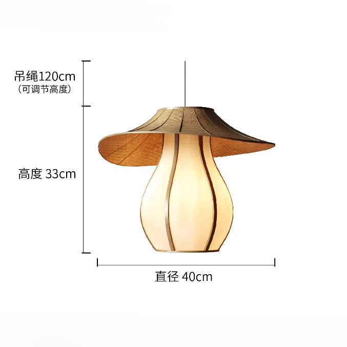 Rattan & Fabric Chandelier – Wabi-Sabi Japanese for Dining Room, Living Room, Bedroom | Elaris Dome by Evenlyr
