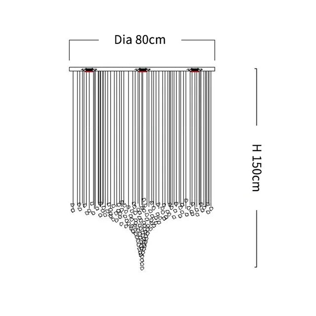 Crystal Linear Chandelier – Modern LED Linear for Hallway & Entryway, Living Room | Maris Dome by Evenlyr