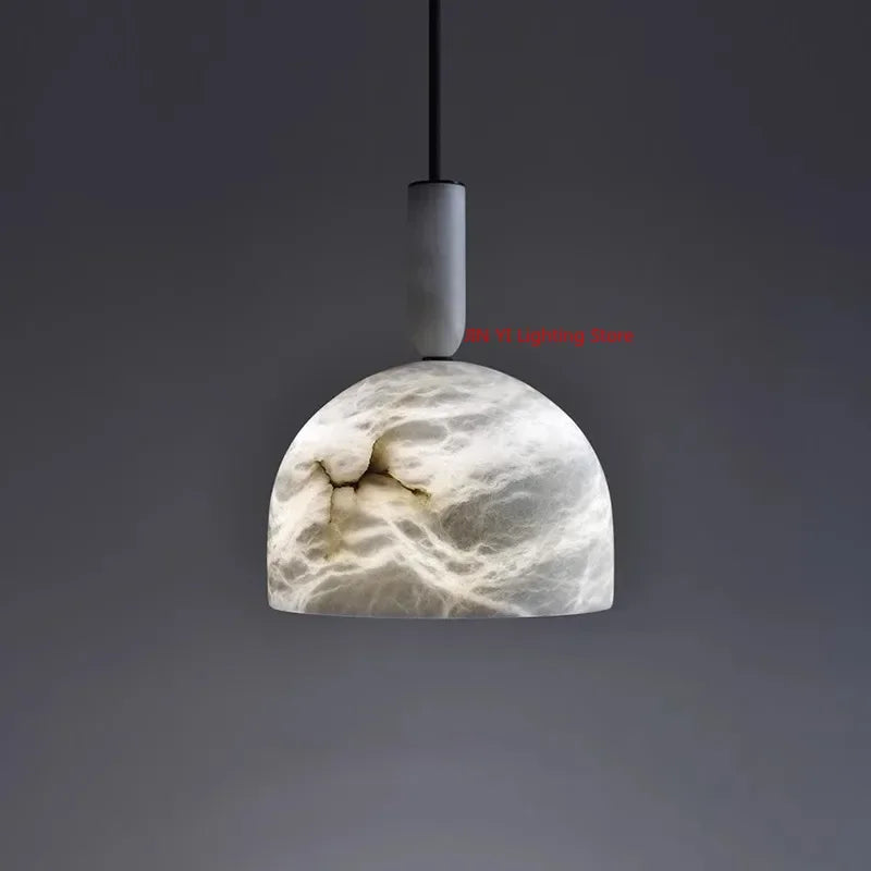 Delia Veil Sculptural Marble Pendant Light – product view 2