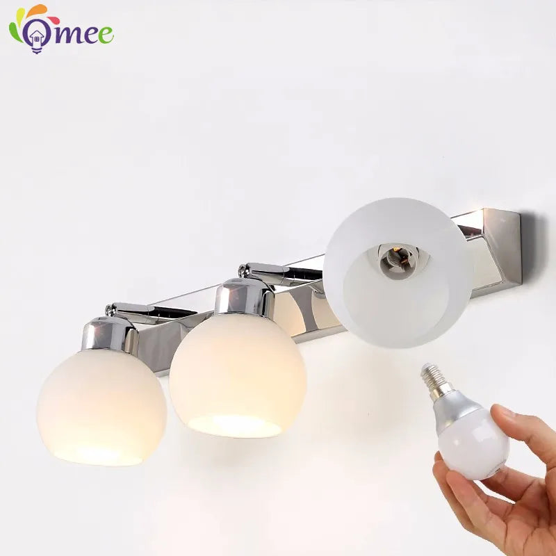 Helios Crystal LED Bathroom Mirror Light for Vanity Area – Stainless Steel