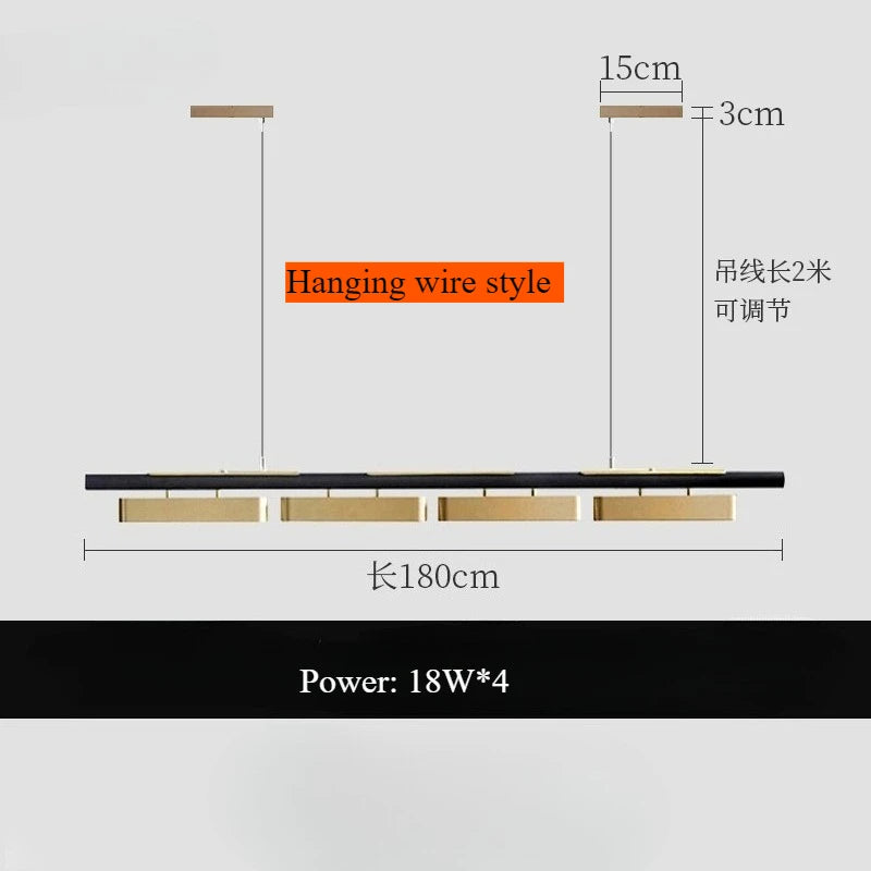 Isolde Arc Linear Metal Pendant Light – product view 9