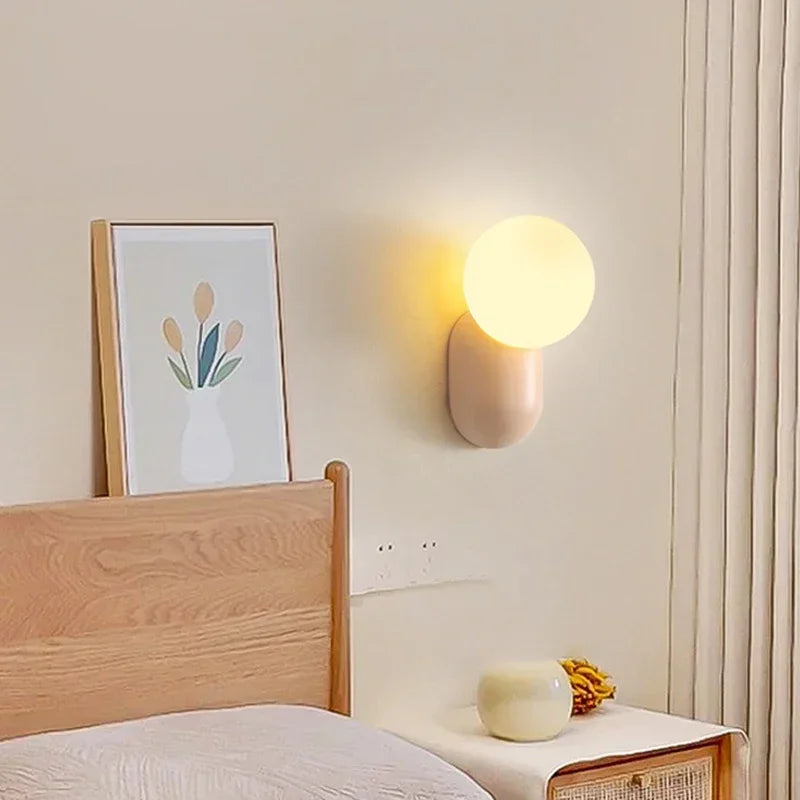 Glass Wall Sconce – Modern LED for Bathroom, Bedroom & Bedside | Amaya Crest by Evenlyr