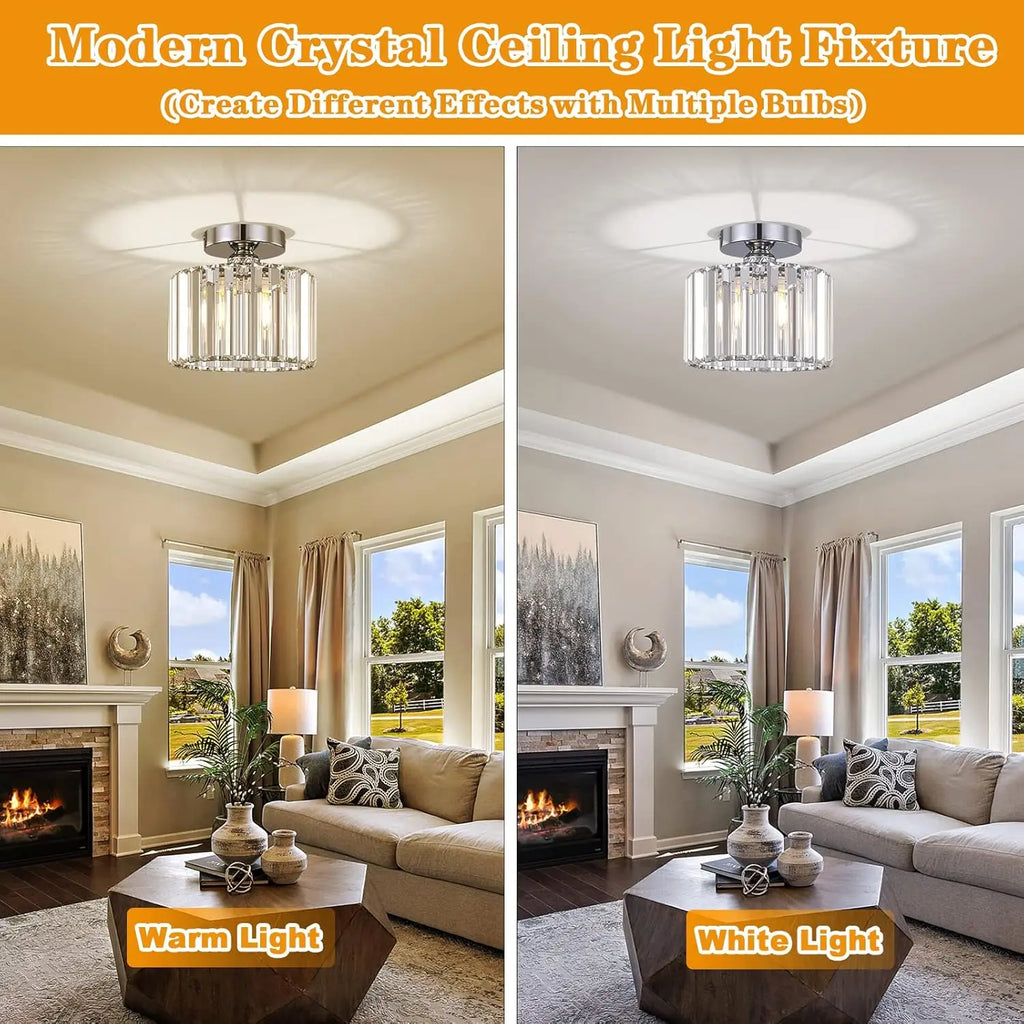 Orlena Crystal Flush Mount Ceiling Light for Bedroom – detail view 2