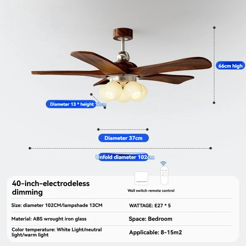 Kensley Straight-Blade Ceiling Fan with Light for Living Room – Mid-Century