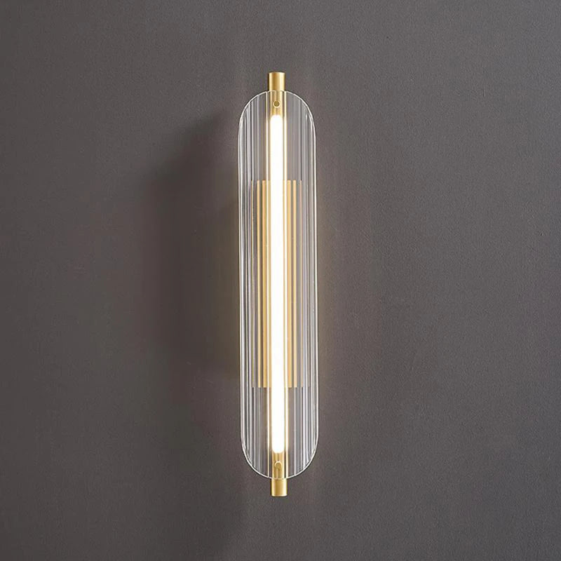 Clear Glass and Brass Wall Sconce – Gold