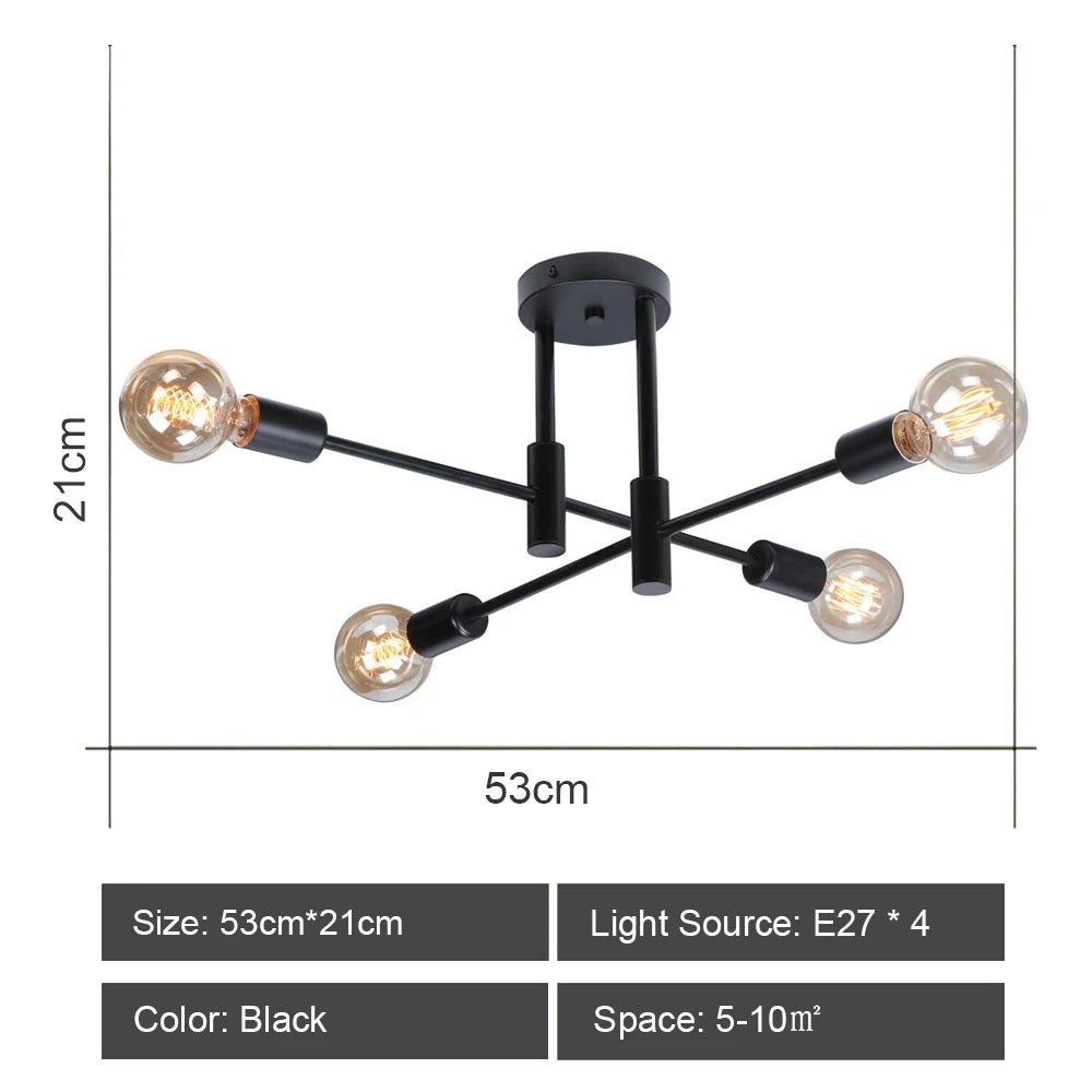 Quintara Flush Mount Modern Chandelier for Dining Room – Vintage