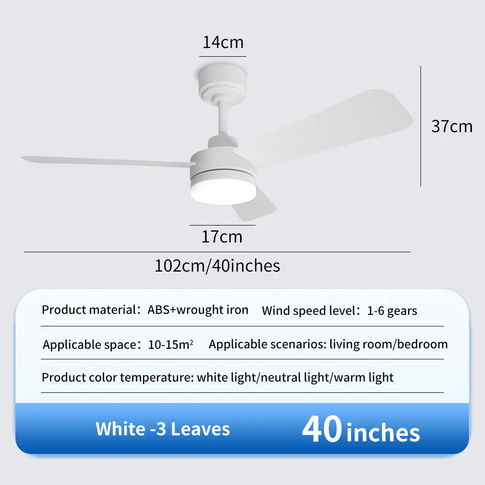 Orlena 40/52-Inch Black Ceiling Fan with Light – Remote Control