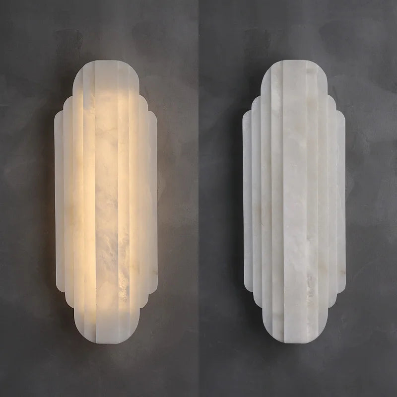 Ravena Spanish Alabaster Wall Sconce for Corridor – French Postmodern – product view