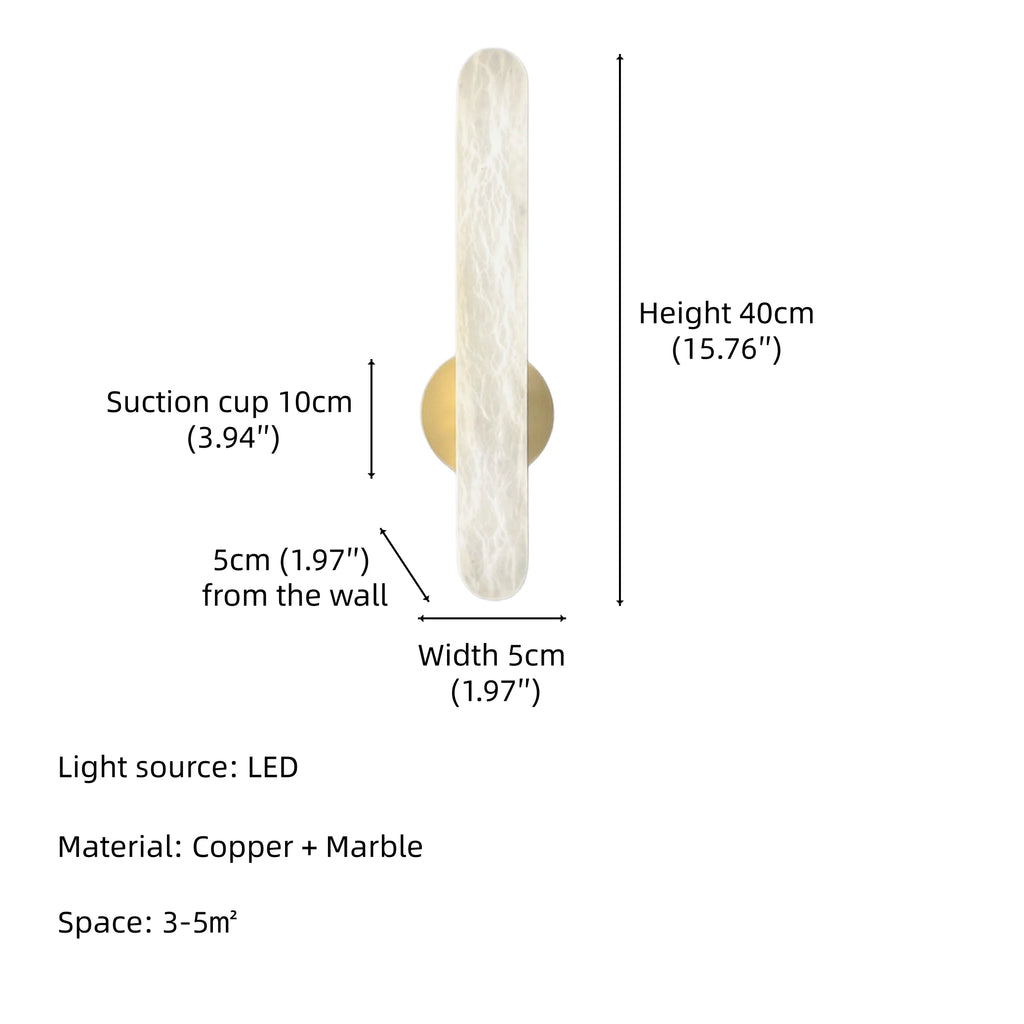 Marble & Brass Wall Sconce – Modern for Bathroom, Bedroom & Bedside, Living Room | Calista Arc by Evenlyr