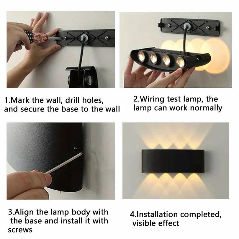 Neroli Aluminum LED Outdoor Wall Light for Garden – IP65 – detail view 2
