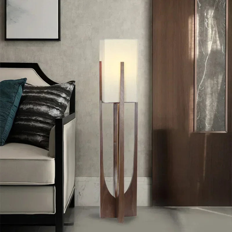 Arden Arc Bamboo and Wood Floor Lamp – Nordic – product detail 5