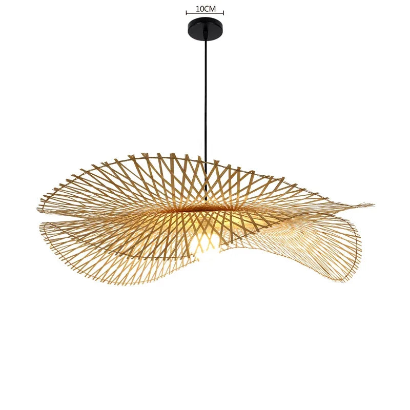 Rattan & Wood Chandelier – Organic Modern for Dining Room, Living Room, Kitchen Island | Vesper Orbit by Evenlyr