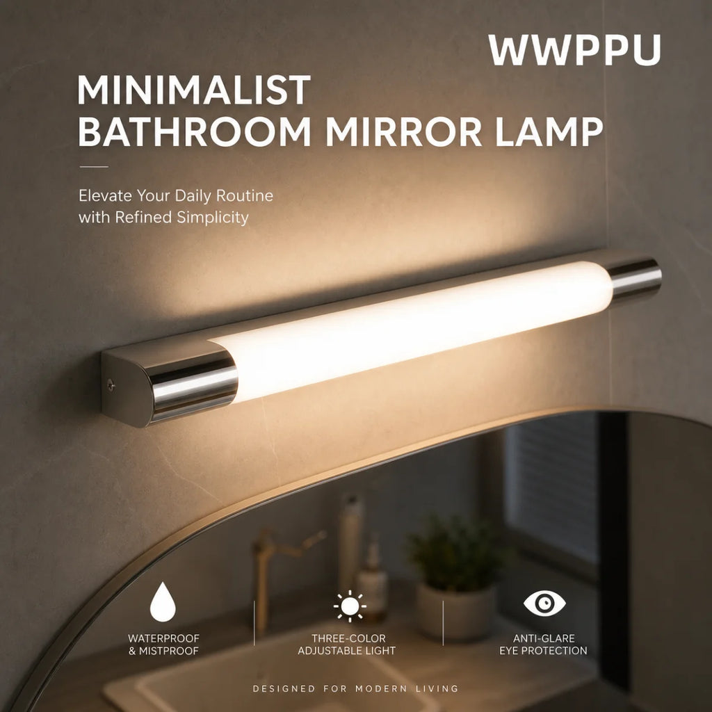 Orlena Adjustable LED Bathroom Mirror Light for Vanity Area – Stainless Steel
