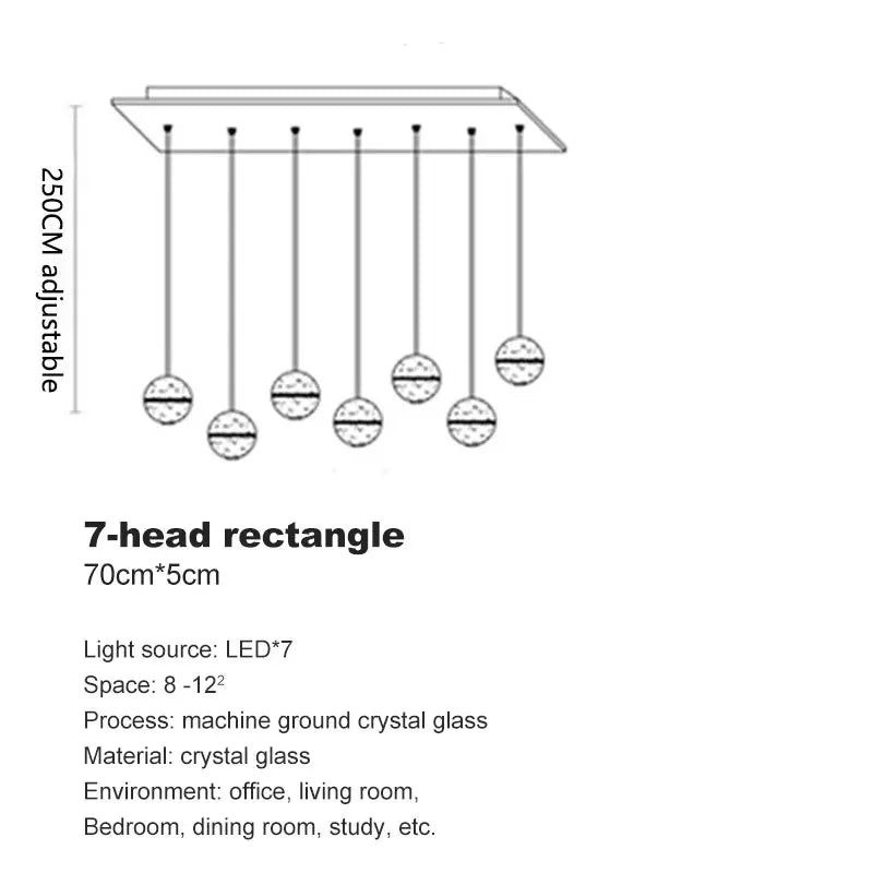 Crystal Globe Chandelier – Modern LED for Bedroom & Bedside, Living Room, Dining Room & Kitchen | Seren Halo by Evenlyr