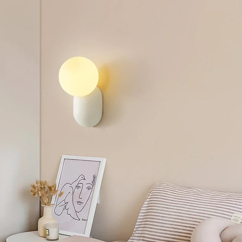 Glass Wall Sconce – Modern LED for Bathroom, Bedroom & Bedside | Amaya Crest by Evenlyr