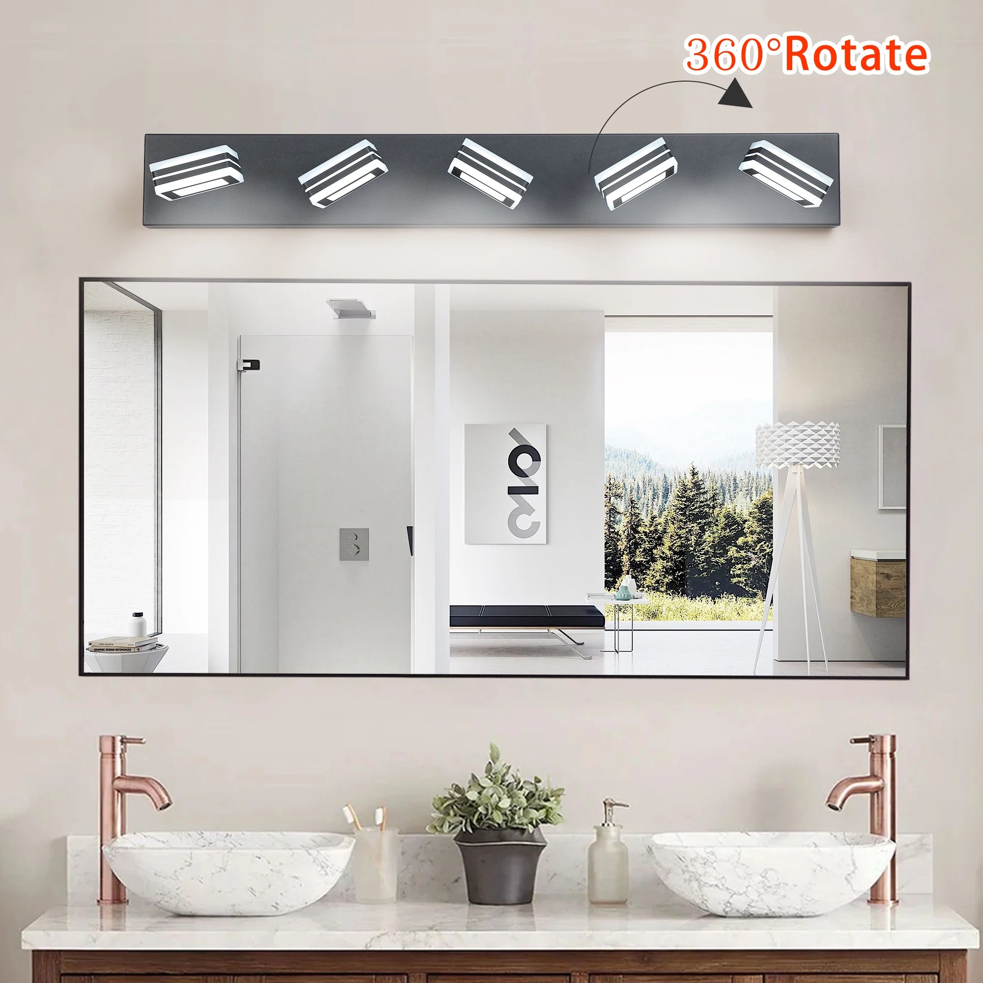 Acrylic Linear LED Bathroom Vanity & Mirror Light – Modern LED Linear for Bathroom | Oriana Dome by Evenlyr