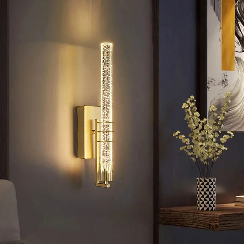 Crystal Wall Sconce – Modern Minimalist for Bedroom, Living Room, Dining Room | Isolde Beam by Evenlyr